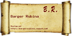 Barger Rubina névjegykártya